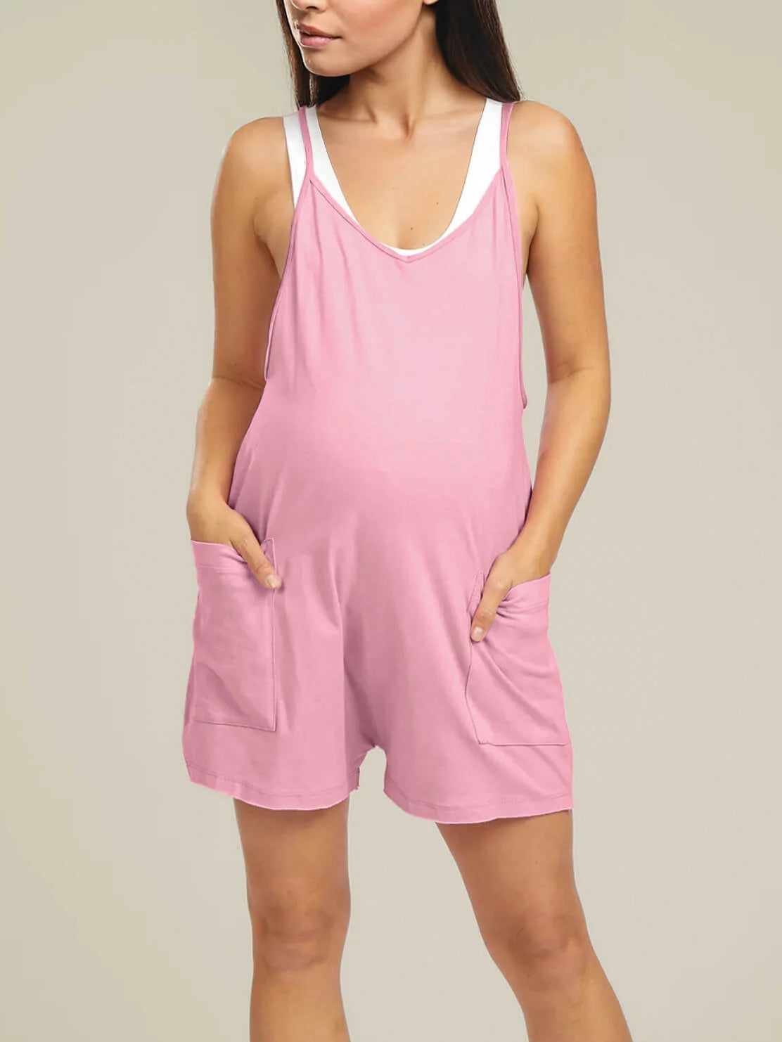 Oversized Jumpsuit Shorts - Maternity & Postpartum