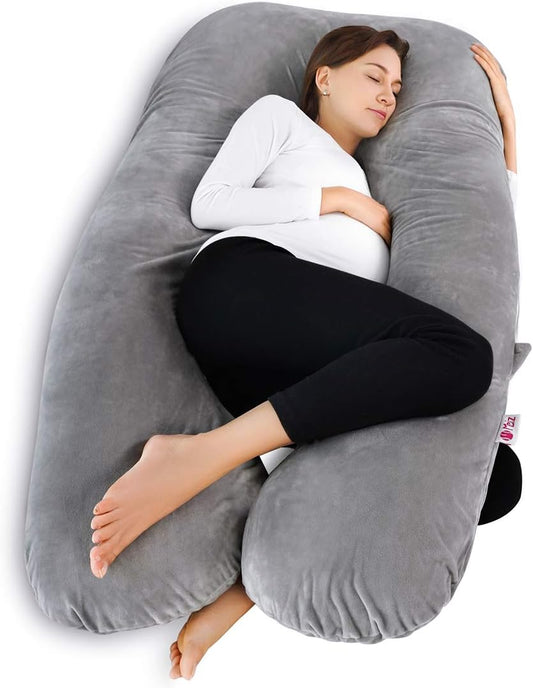 U-shaped pregnancy pillow made from cooling fabric