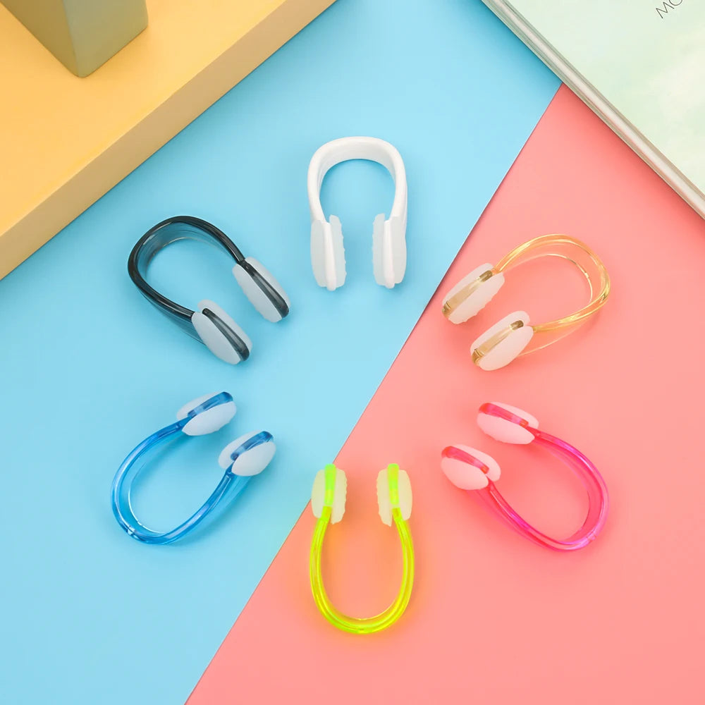 4PCS Small Size 6 Colors Silicone Soft Swimming Nose Clip Swim Earplug Pool Waterproof Earplug Suit Accessories for Adult Kids