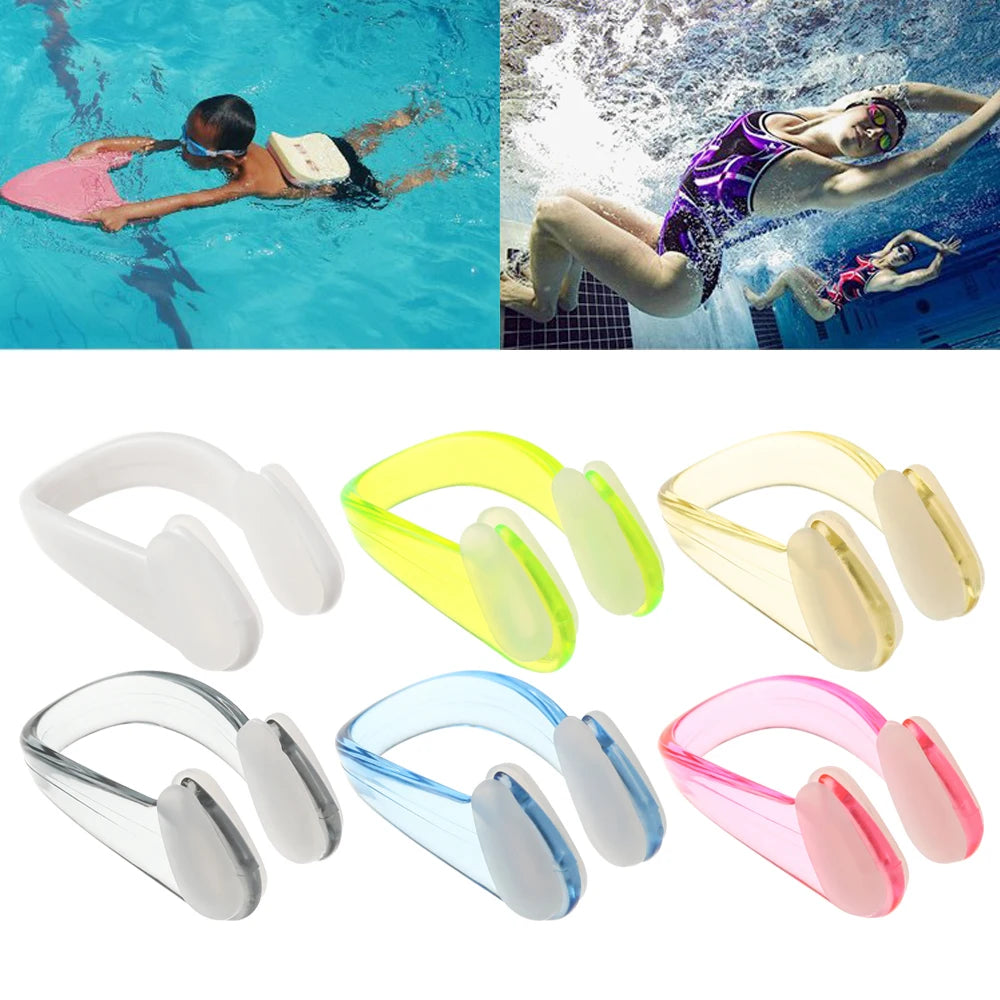4PCS Small Size 6 Colors Silicone Soft Swimming Nose Clip Swim Earplug Pool Waterproof Earplug Suit Accessories for Adult Kids