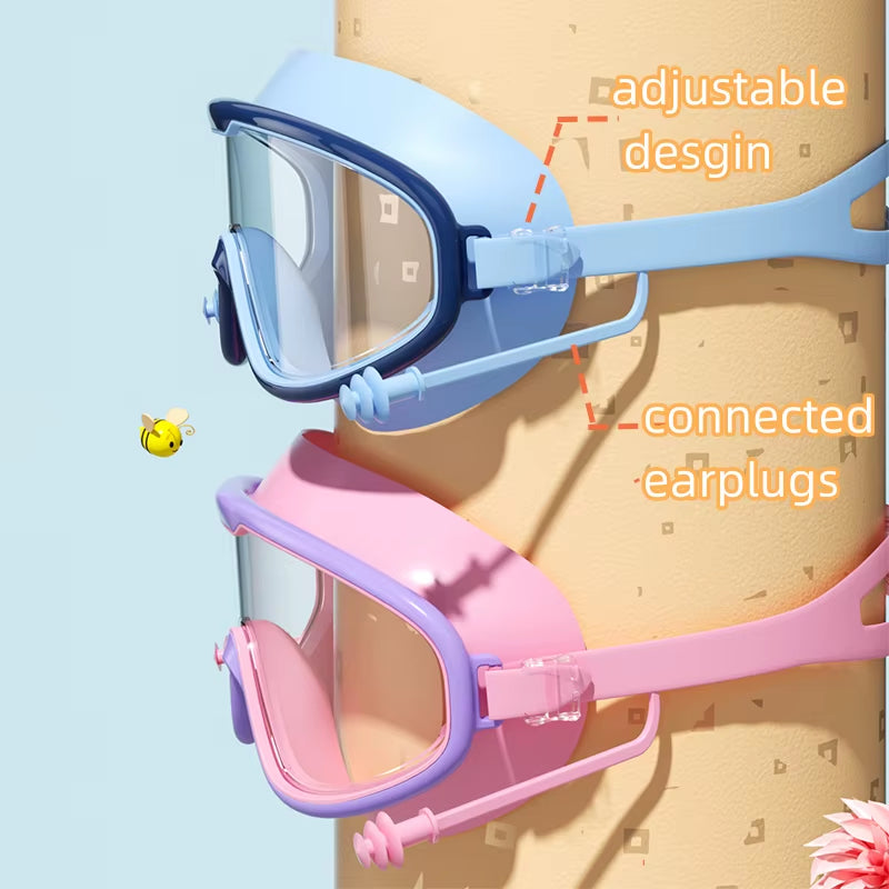 Kids Swimming Goggles Big Frame HD View Anti-Fog Waterproof Children'S Swim Goggles Boys and Girls Multi-Color to Choose