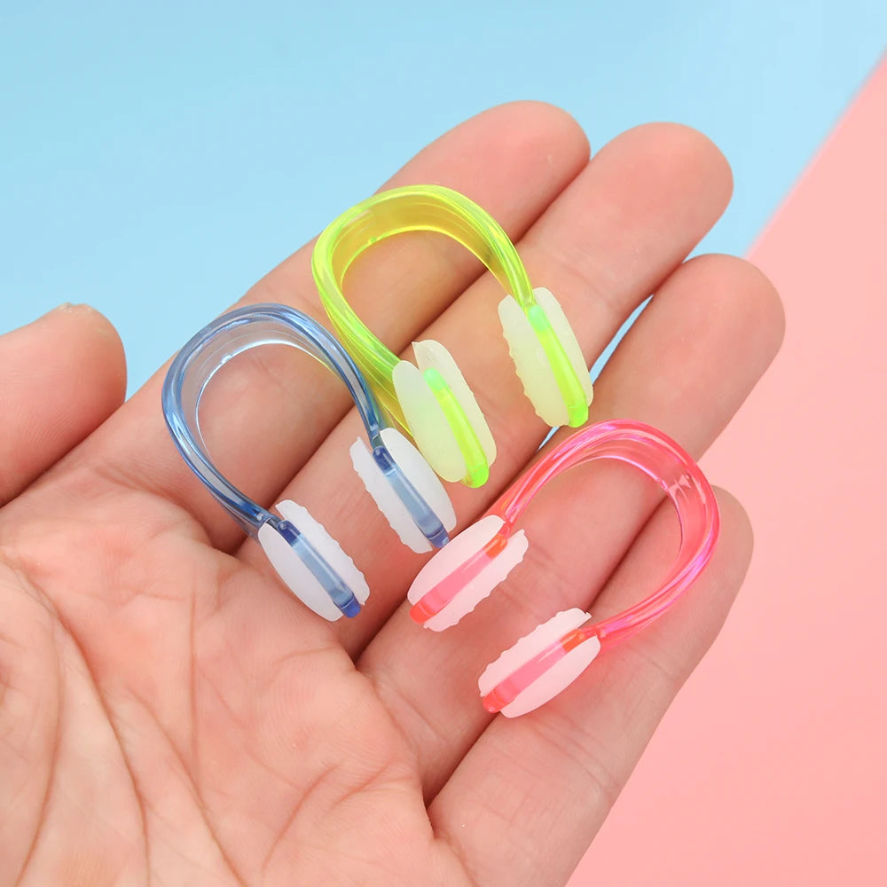 4PCS Small Size 6 Colors Silicone Soft Swimming Nose Clip Swim Earplug Pool Waterproof Earplug Suit Accessories for Adult Kids