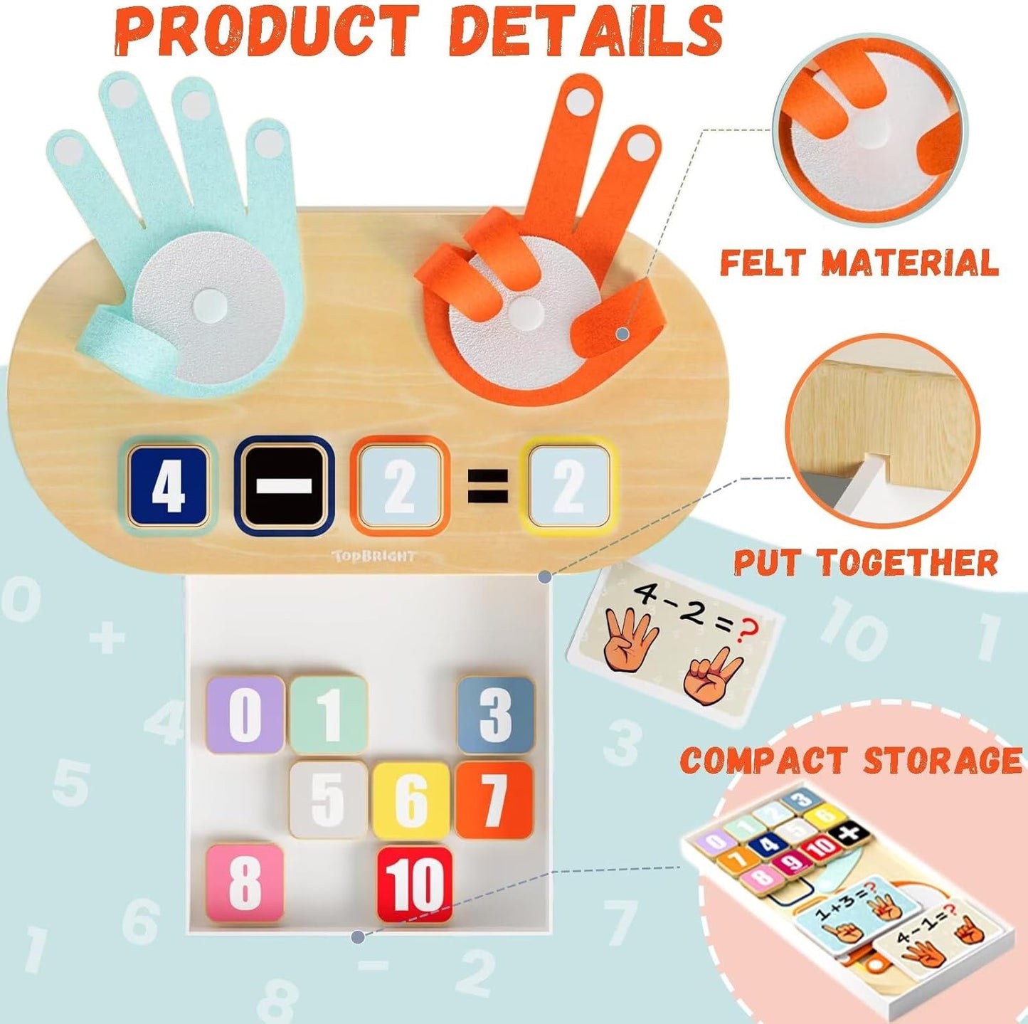 Kids Wooden Finger Arithmetic Montessori
