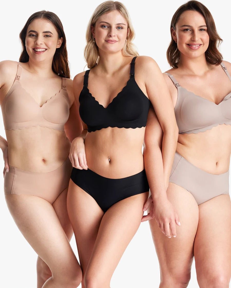Jelly Strip™ – Set of 2 seamless push-up nursing bras with floral pattern