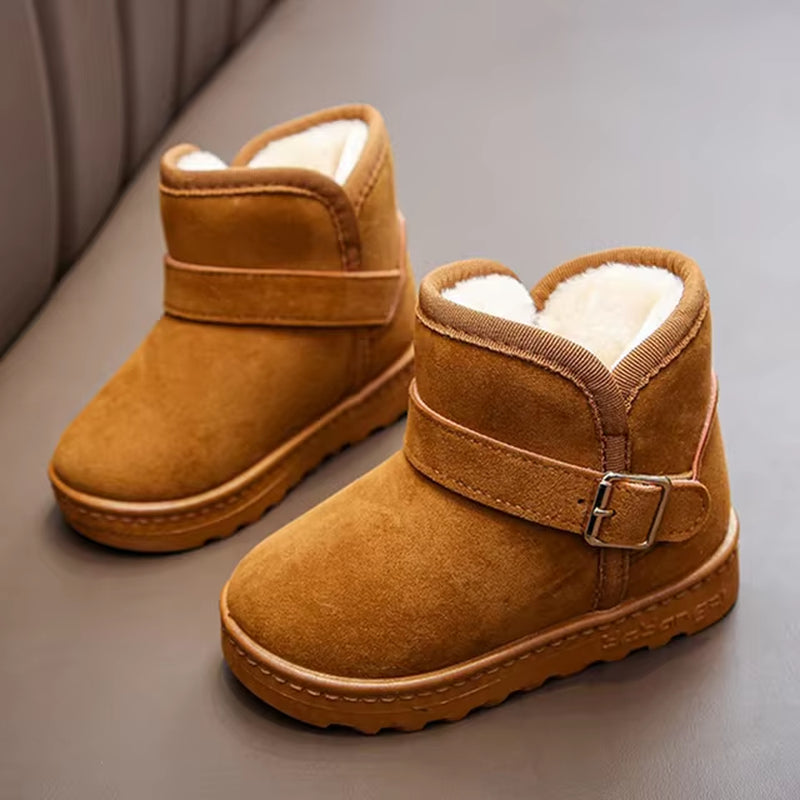 Children Snow Boots Winter Cute Warm Fashion anti Slip Shoes Kids Boys Girls Leisure Thick Fur Platform Flat Short Boot Sneakers