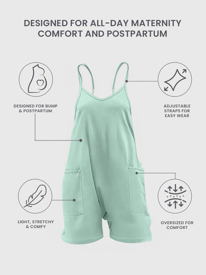 Oversized Jumpsuit Shorts - Maternity & Postpartum