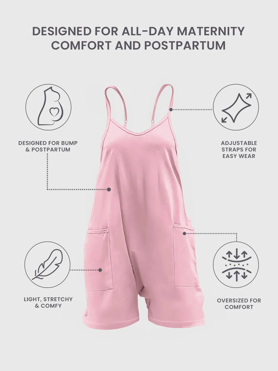 Oversized Jumpsuit Shorts - Maternity & Postpartum