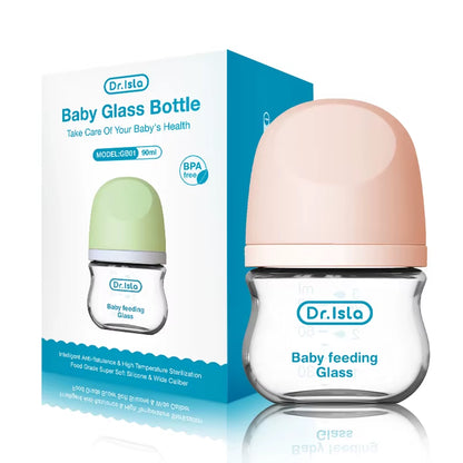 Baby Bottles Glass for newborns - Anti-Flatulence Milk Feeding Bottles - BPA-FREE