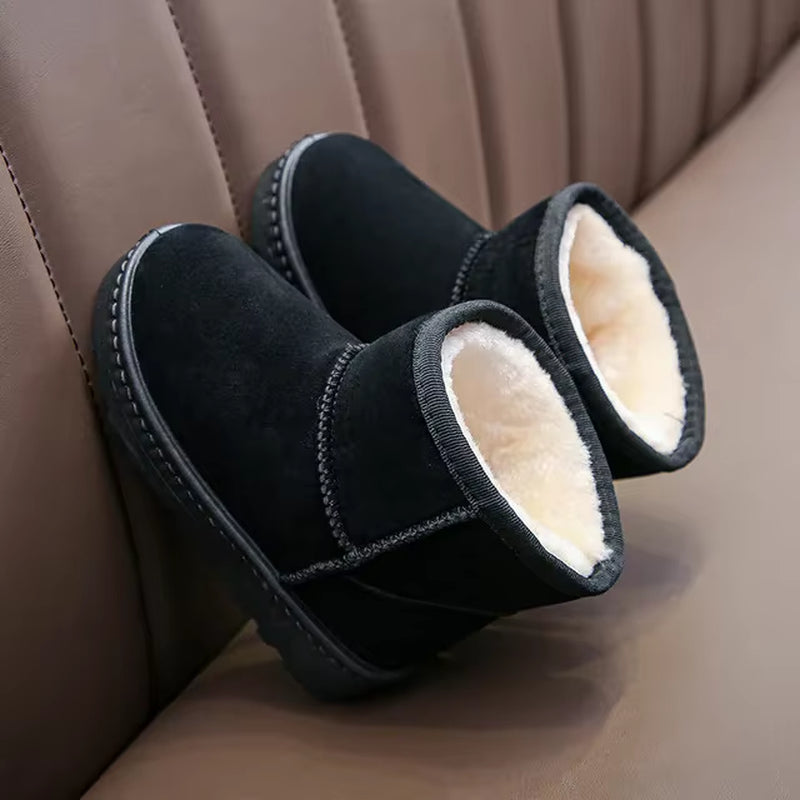 Children Snow Boots Winter Cute Warm Fashion anti Slip Shoes Kids Boys Girls Leisure Thick Fur Platform Flat Short Boot Sneakers