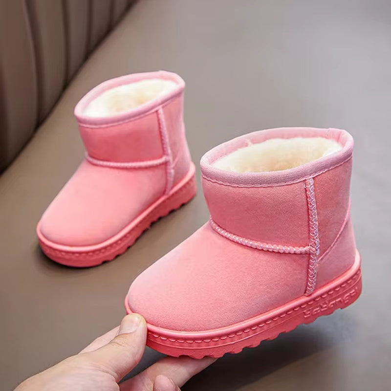 Children Snow Boots Winter Cute Warm Fashion anti Slip Shoes Kids Boys Girls Leisure Thick Fur Platform Flat Short Boot Sneakers