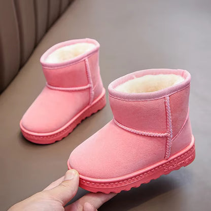Children Snow Boots Winter Cute Warm Fashion anti Slip Shoes Kids Boys Girls Leisure Thick Fur Platform Flat Short Boot Sneakers