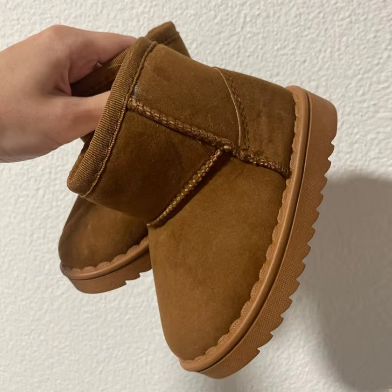 Children Snow Boots Winter Cute Warm Fashion anti Slip Shoes Kids Boys Girls Leisure Thick Fur Platform Flat Short Boot Sneakers