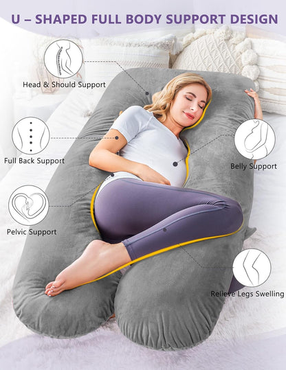 U-shaped pregnancy pillow made from cooling fabric