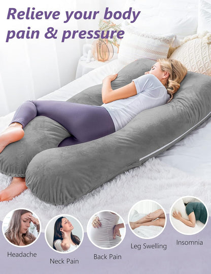 U-shaped pregnancy pillow made from cooling fabric