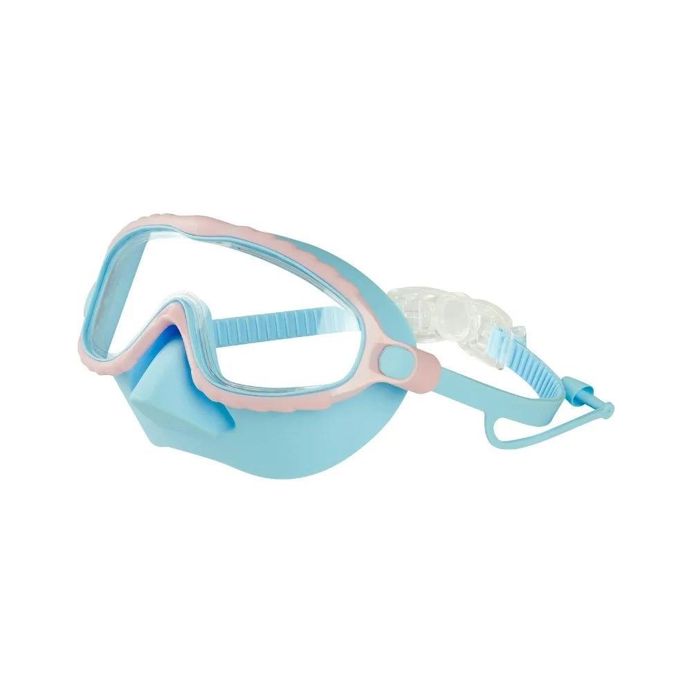 Swim Goggles with Nose Cover Wide Field of View Diving Mask Anti-Fog Anti-Leak ,Toddler Swimming Goggles for Kids Ages 3-15