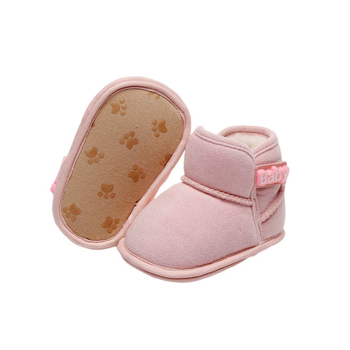Baby Girls Boys Winter Ankle Boots Non-Slip Newborn Snow Shoes Soft Bottom Fleece Warm Flats Casual Toddler Infant Walking Shoes