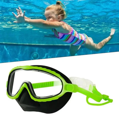 Swim Goggles with Nose Cover Wide Field of View Diving Mask Anti-Fog Anti-Leak ,Toddler Swimming Goggles for Kids Ages 3-15