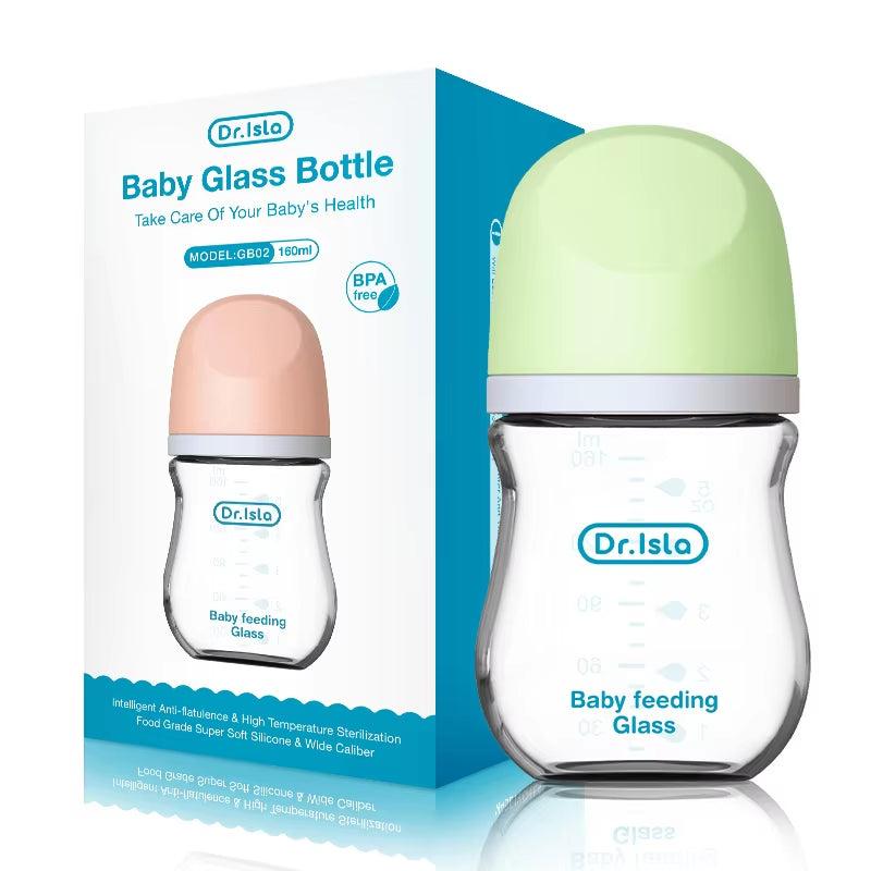 Baby Bottles Glass for newborns - Anti-Flatulence Milk Feeding Bottles - BPA-FREE