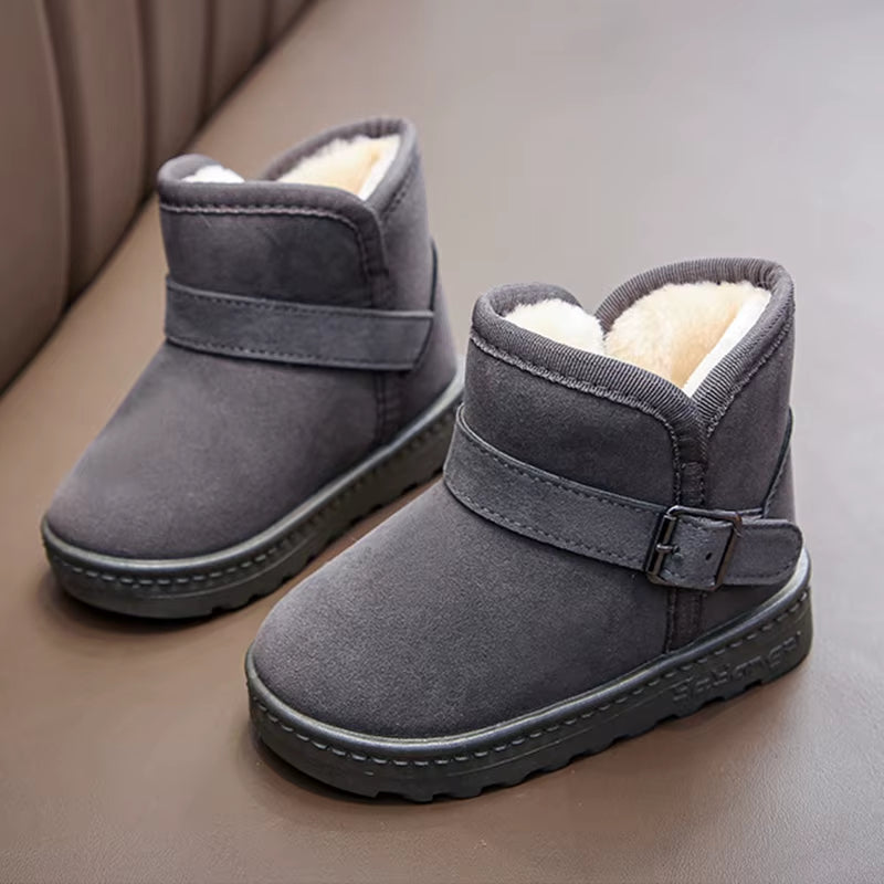 Children Snow Boots Winter Cute Warm Fashion anti Slip Shoes Kids Boys Girls Leisure Thick Fur Platform Flat Short Boot Sneakers