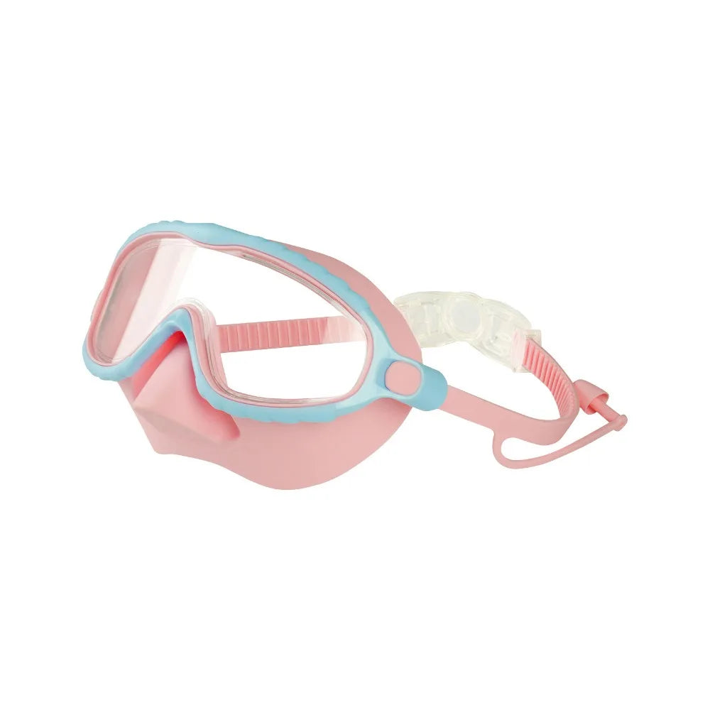 Swim Goggles with Nose Cover Wide Field of View Diving Mask Anti-Fog Anti-Leak ,Toddler Swimming Goggles for Kids Ages 3-15